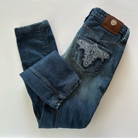 Antik Jeans Size 28 Y2K Embroidered Pocket - Picture 1 of 15